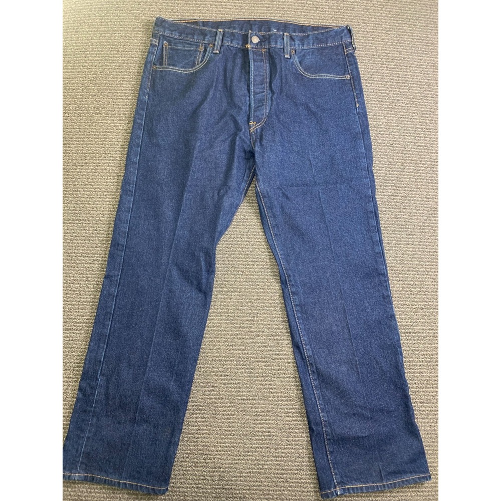 Levi's 501 Mens Jeans 38x30 Blue Denim Button Fly Straight Leg Regular Fit
